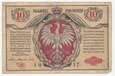 Polska Banknot 10 Marek Polskich 1917