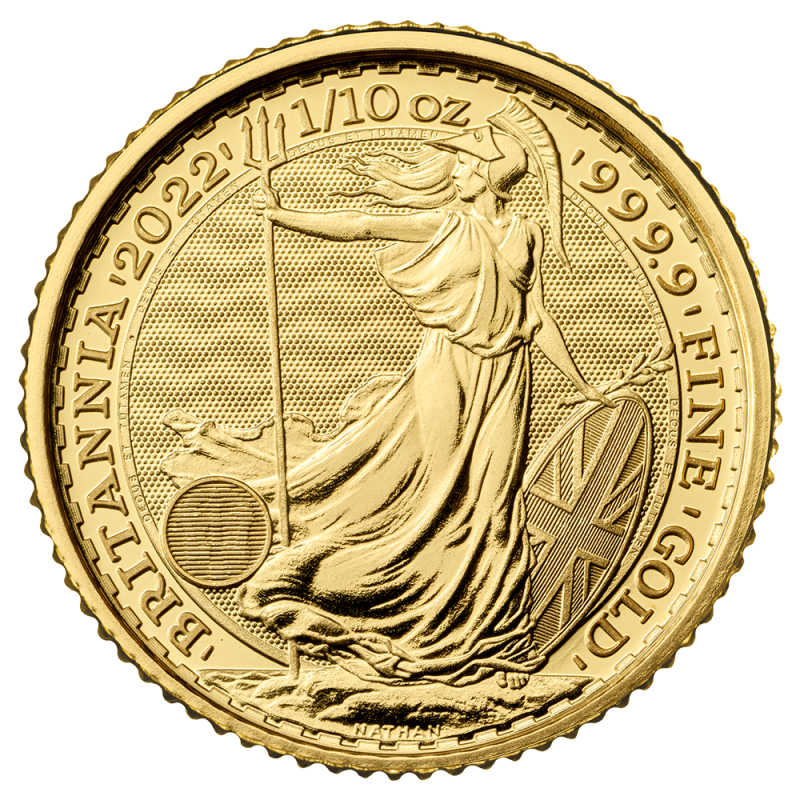 Złota moneta Britannia 1/10 oz 2023