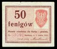 MUS- Kartuzy, 50 fenigów 1920, st. 3.