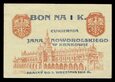 MUS- Kraków, bon 1 korona 1919, Cukiernia J. Noworolskiego.