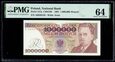 MUS- 1000000 złotych 1991 ser. A, PMG 64.