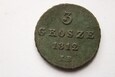 3 GROSZE KSIĘSTWO WARSZAWSKIE 1812 IB -SP69