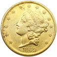 25.USA, Liberty Head, 20 Dolarów 1869 rok