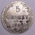 Polska 5 groszy rok 1840 MW S84