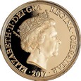 Gibraltar 5 funtów Suweren 2017 piękne złoto