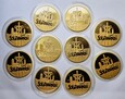 Zestaw złotych monet 200000 zł Solidarność 1990 39mm - 10 sztuk.