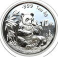 1 oz 1996 Chiny, 10 Yuan Panda, uncja 999 AG, mała data (3841)