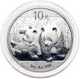 1 oz 2010 Chiny, 10 Yuan Panda, uncja 999 AG, rzadszy rocznik