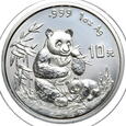 1 oz 1996 Chiny, 10 Yuan Panda, uncja 999 AG, duża data (3843)