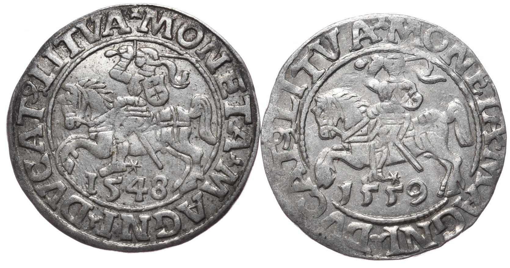 Półgrosze Zygmunta Augusta 1548 i 1559, Wilno - 2 sztuki