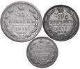 Zestaw 3 monet - 15 kopiejek 1893, 10 kopiejek 1875, 5 kopiejek 1890