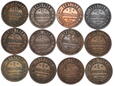 Zestaw 12 monet 1 kopiejkowych z lat 1876-1912 (0114M)