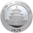 Chiny, 10 Yuan Panda 2020, 30 gr AG 999 
