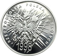 POLSKA, 10 złotych 1998, 80 ROCZNICA ODZYSKANIA NIEPODLEGŁOŚCI