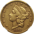 USA, 20 DOLARÓW 1862 S