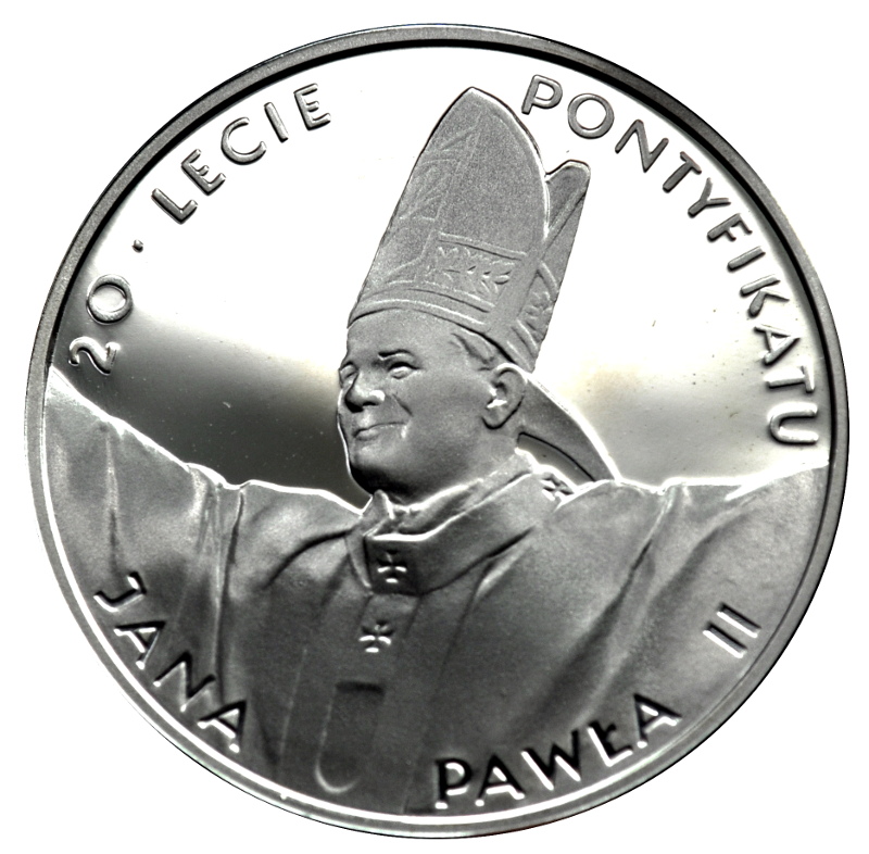POLSKA, 10 złotych 1998, 20 LECIE PONTYFIKATU JANA PAWŁA II