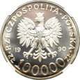 POLSKA, 100000 złotych 1990, SOLIDARNOŚĆ, NGC MS68   TYP A