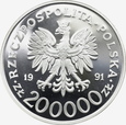 POLSKA, 200000 złotych 1991, IGRZYSKA XXV OLIMPIADY BARCELONA 1992