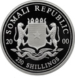 SOMALIA, 250 szilingów  2000, NOSOROŻEC