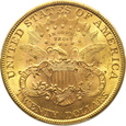 (RK) USA, 20 DOLARÓW 1895,  PCGS MS63