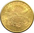 USA, 20 DOLARÓW 1896-S