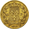 FRANCJA, 20 FRANKÓW 1818 W