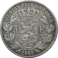 BELGIA, 5 franków 1868