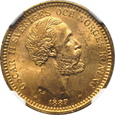 (D) SZWECJA, 20 koron 1889, NGC MS64