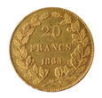 BELGIA, 20 FRANKÓW 1865 odm. 2