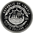 LIBERIA, 10 DOLARÓW 2004, PAPUGI
