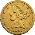USA, 5 dolarów 1897