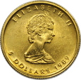 KANADA, 5 dolarów 1989,  
