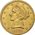 USA, 5 DOLARÓW 1873
