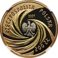 POLSKA, 200 złotych 2001, ROK 2001,  NGC PF70