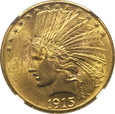 USA, 10 DOLARÓW 1915,  NGC MS62
