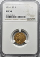 (SK) USA, 2 1/2 DOLARA 1914  NGC AU58