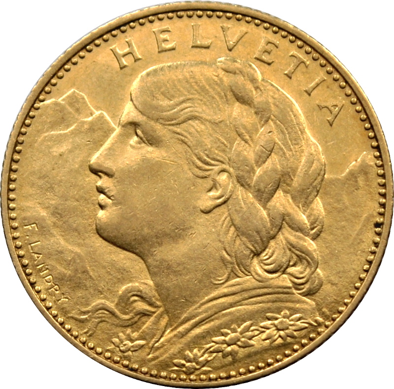 SZWAJCARIA, 10 franków 1915   1