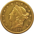 USA, 20 DOLARÓW 1875-CC