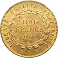 FRANCJA, 100 franków 1886 A    PCGS MS62