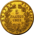 FRANCJA, 5 FRANKÓW 1863