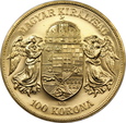 WĘGRY, 100 koron 1908, NOWE BICIE   .K112