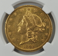 USA, 20 DOLARÓW 1863
