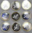 MEDALE, zestaw 9 medali z serii EUROPA