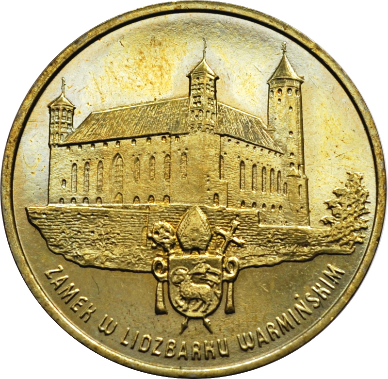 POLSKA, 2 złote 1996 ZAMEK W LIDZBARKU WARMIŃSKIM