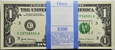 USA, 100 dolarów (100 sztuk po 1$) - paczka z banderolą