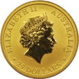 AUSTRALIA, 25 DOLARÓW 2016  1/4 uncji złota