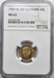 (D) DANIA, 10 koron 1900   NGC MS63