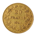 BELGIA, 20 FRANKÓW 1865 odm. 1