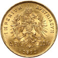 Austria, Franciszek Józef I, 4 floreny/10 franków 1892, nowe bicie