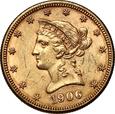 USA, 10 dolarów 1906 D, Denver, Liberty